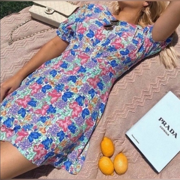 NWT - Faithfull The Brand Estelle Mini Dress in Jemima Floral - Size L (US 8) - Picture 1 of 6